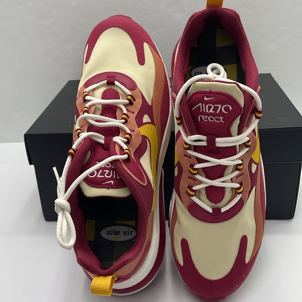 Nike Men’s AIR MAX 270 REACT Sneakers 
NOBLE RED/DARK SULFUR
A04971 601 - Picture 12 of 16